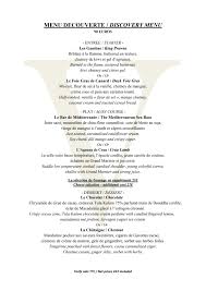 menu restaurant étoilé