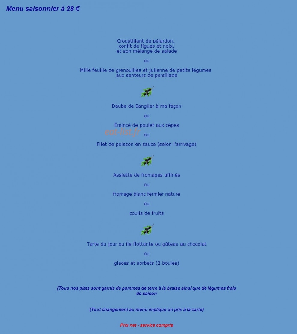 menu saisonnier