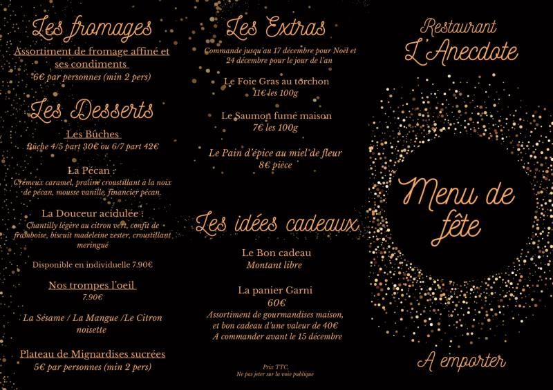 repas gastronomique a emporter