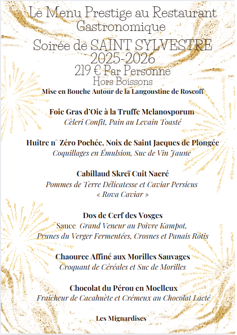 restaurant gastronomique menu